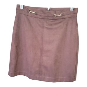 Ann Taylor Brown Suede Skirt for Work Size 0P